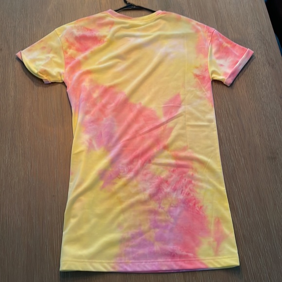 Womens, pink and yellow tie dye, t-shirt dress - Picture 2 of 4